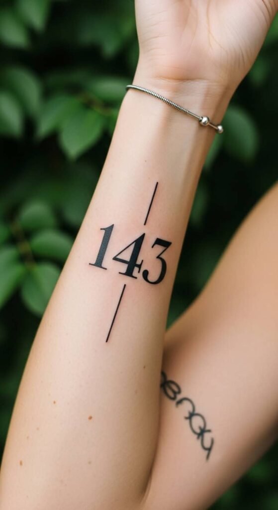 Angel Number 143 Tattoo