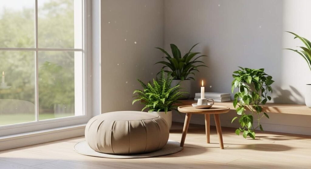 Simple meditation corner setup for beginners