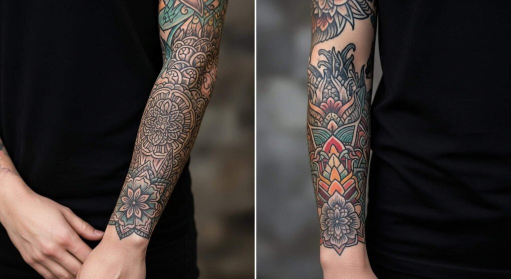 Tattoo as self-expression art on arm sleeve