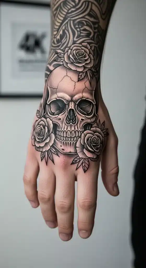Bold Skull With Roses