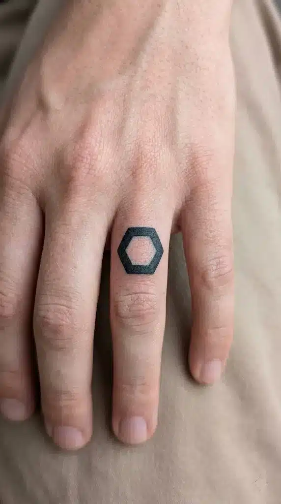 Geometric Solid Black Hexagon