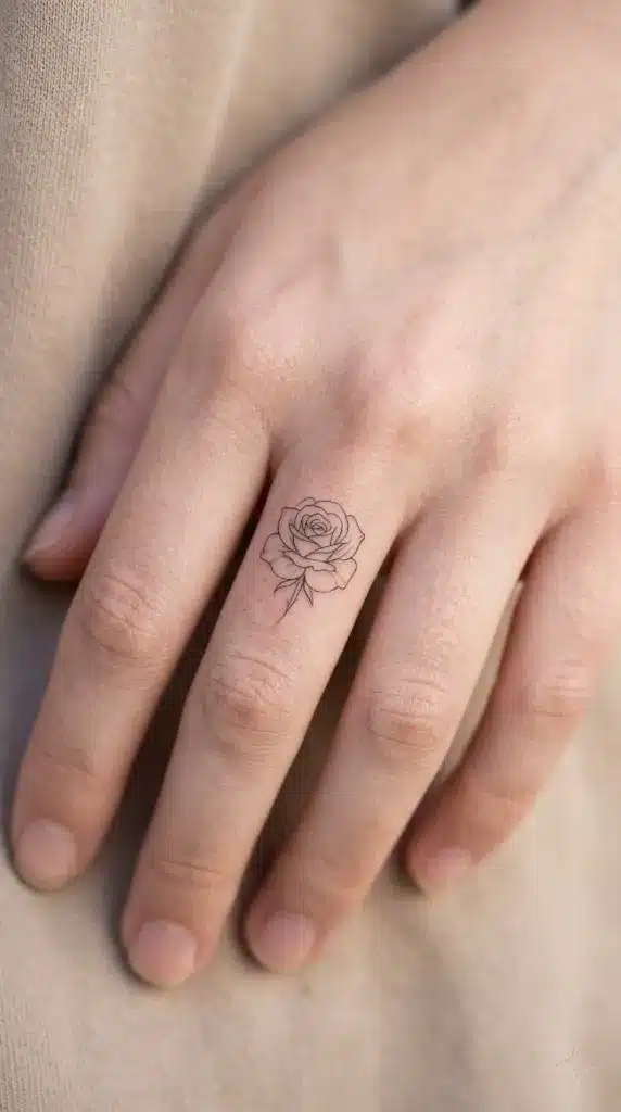 Micro Outline-Only Rose