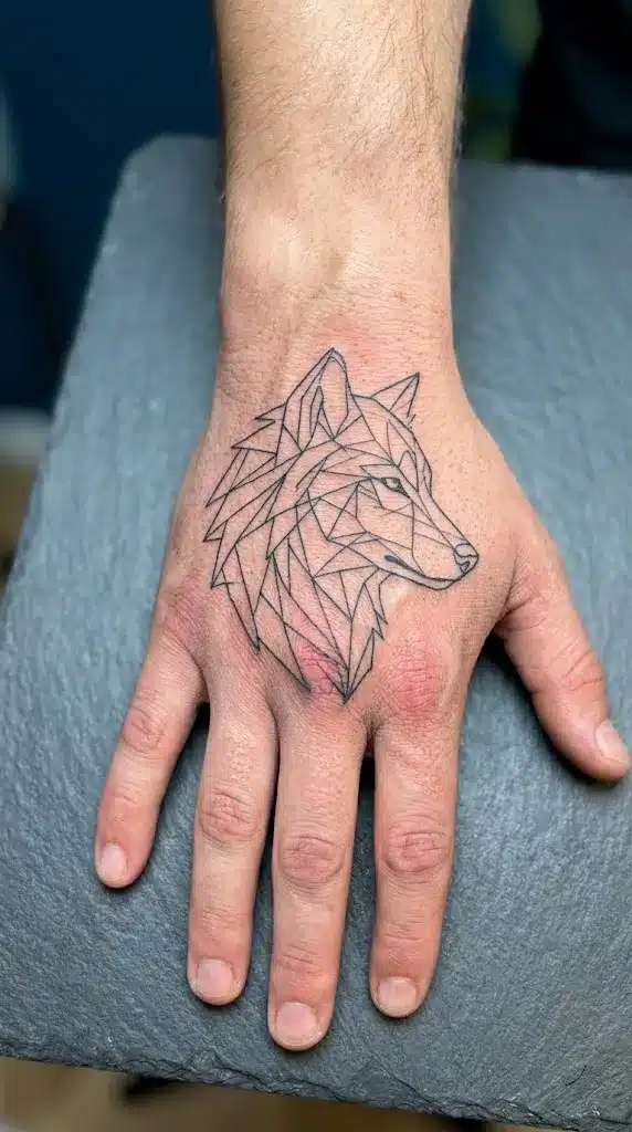 Minimalist Fine-Line Wolf Head