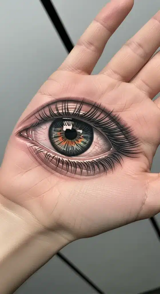 Realistic Eye on Palm