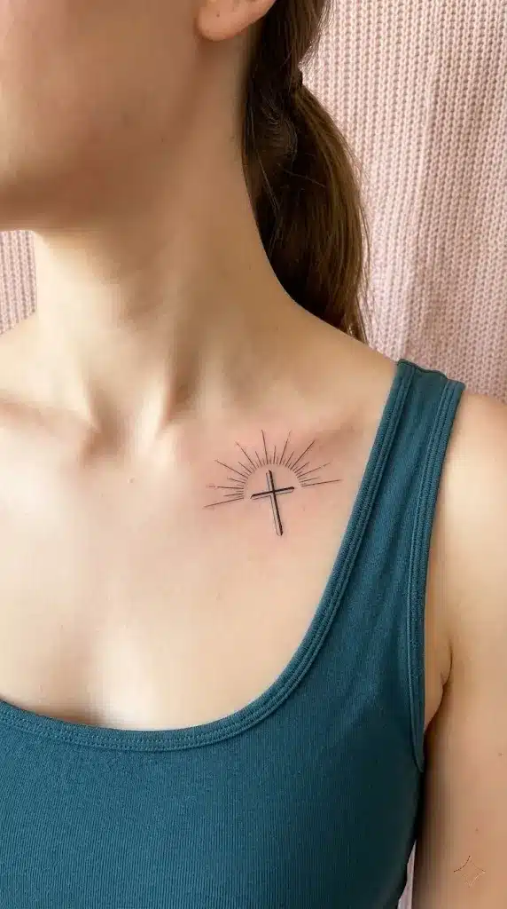 Sun and Cross Tattoo