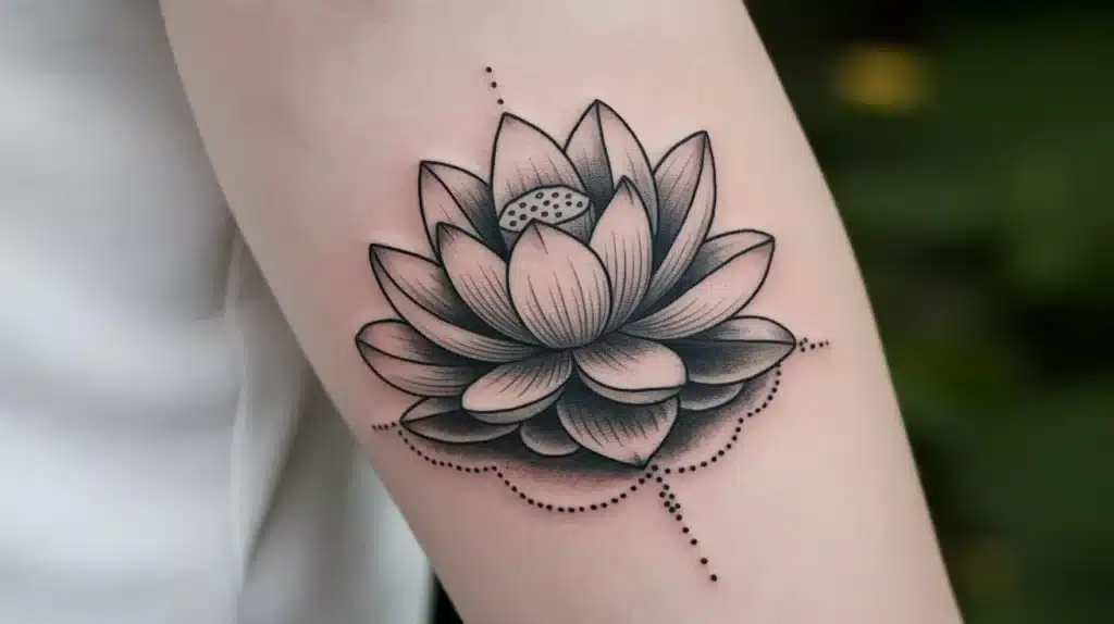 Symbolic Lotus Flower Tattoo
