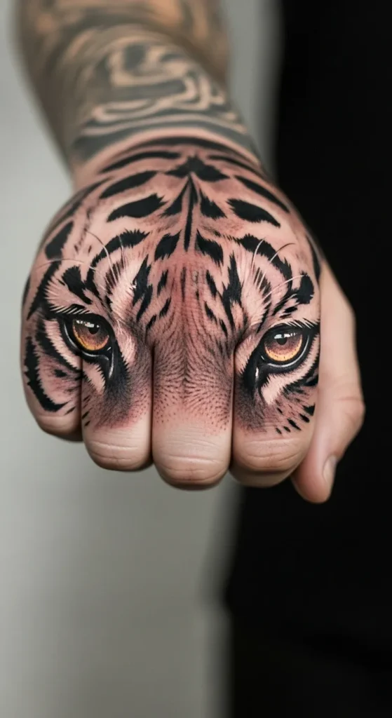 Tiger Eyes Across Knuckles