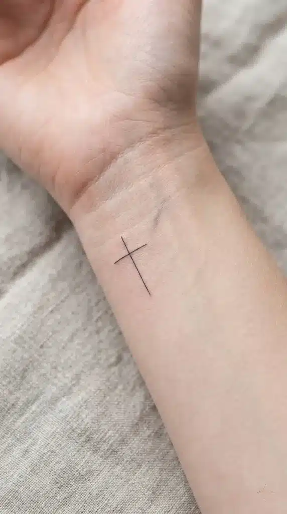 Ultra-Minimalist Fine Line Cross
