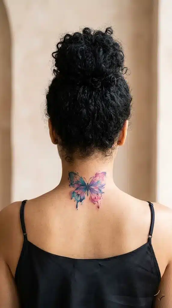 Colorful Watercolor Butterfly Nape