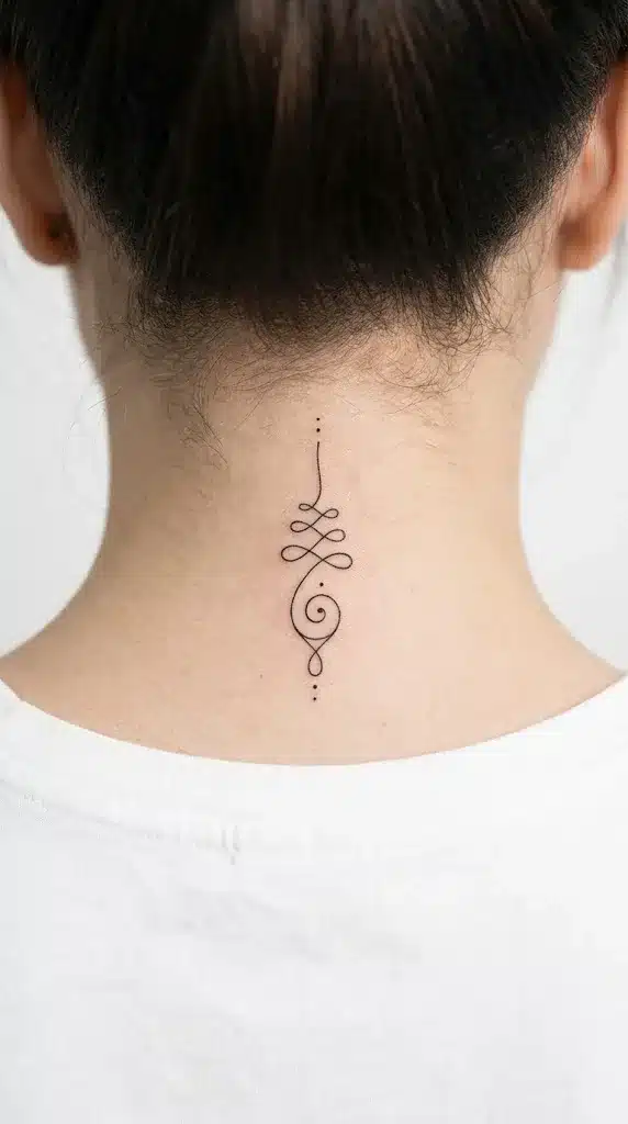 Fine-Line Abstract Unalome