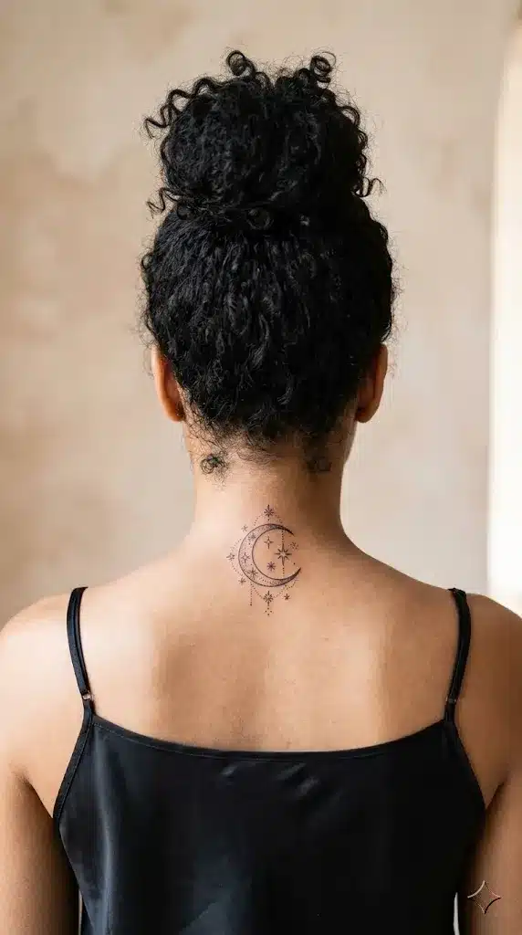 Mystical Crescent Moon and Stars